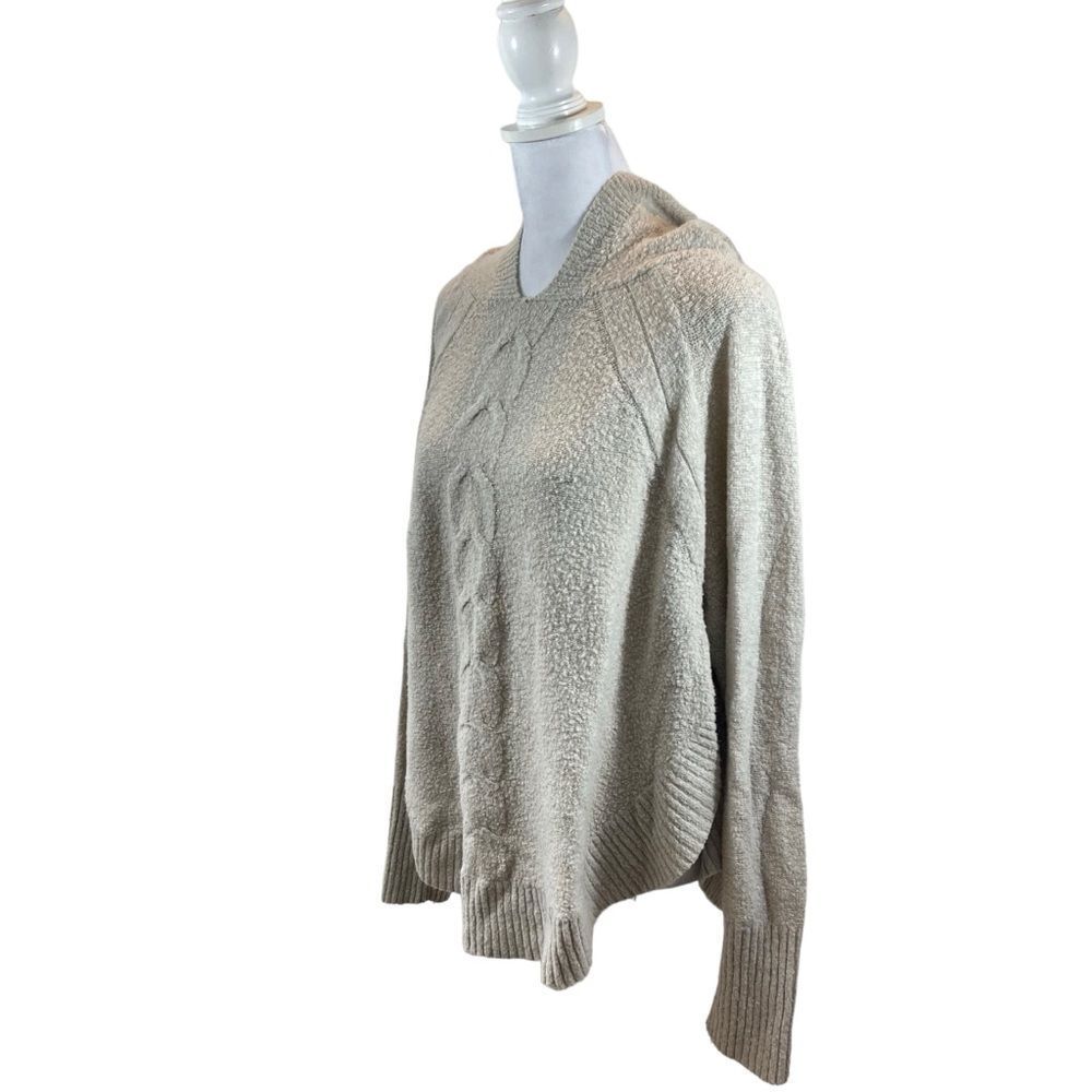RD Style Ladies Grey Hooded Knit Long Sleeve Sweater Size Large